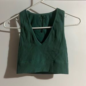 GARAGE V-neck aqua crop top